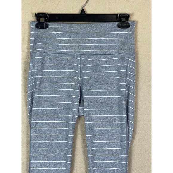 Athleta Chaturanga 7/8 Athletic Legging Pants‎ Womens S Gray Striped Stretch - Picture 2 of 11